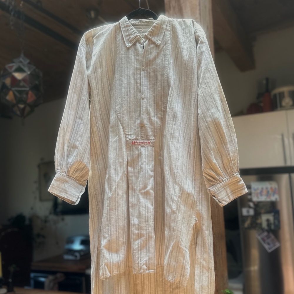 1900's French cotton shirt dress
